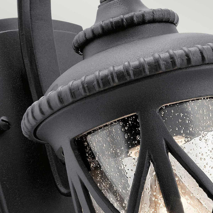 Norlys Admirals Cove 1 Light Small Wall Lantern KL-ADMIRALS-COVE-S Textured Black