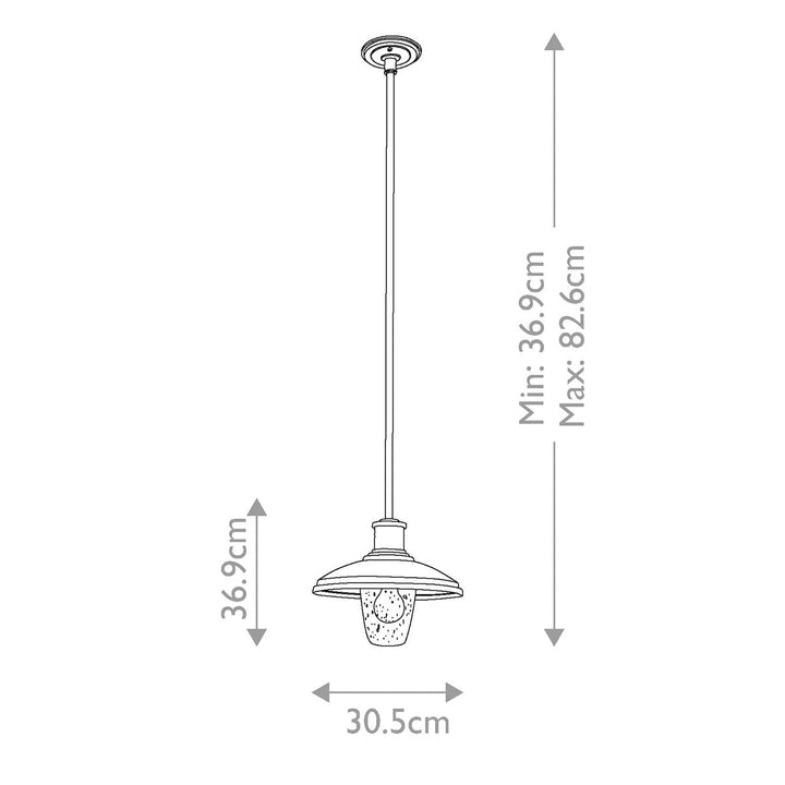 Norlys Allenbury 1 Light Outdoor Pendant  KL-ALLENBURY-P-M-BKT Textured Black