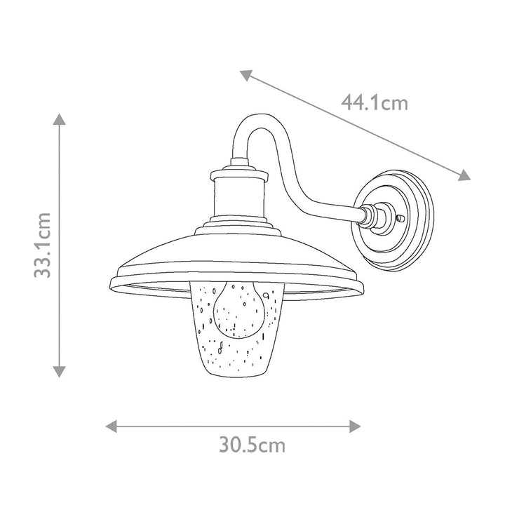 Norlys Allenbury 1 Light Medium Wall Lantern KL-ALLENBURY2-M-BKT Textured Black