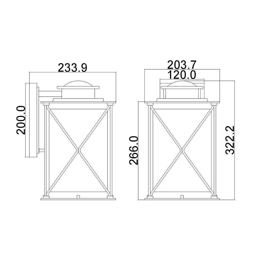 Norlys Argyle 1 Light Medium Outdoor Wall Light  KL-ARGYLE2-M Weathered Zinc