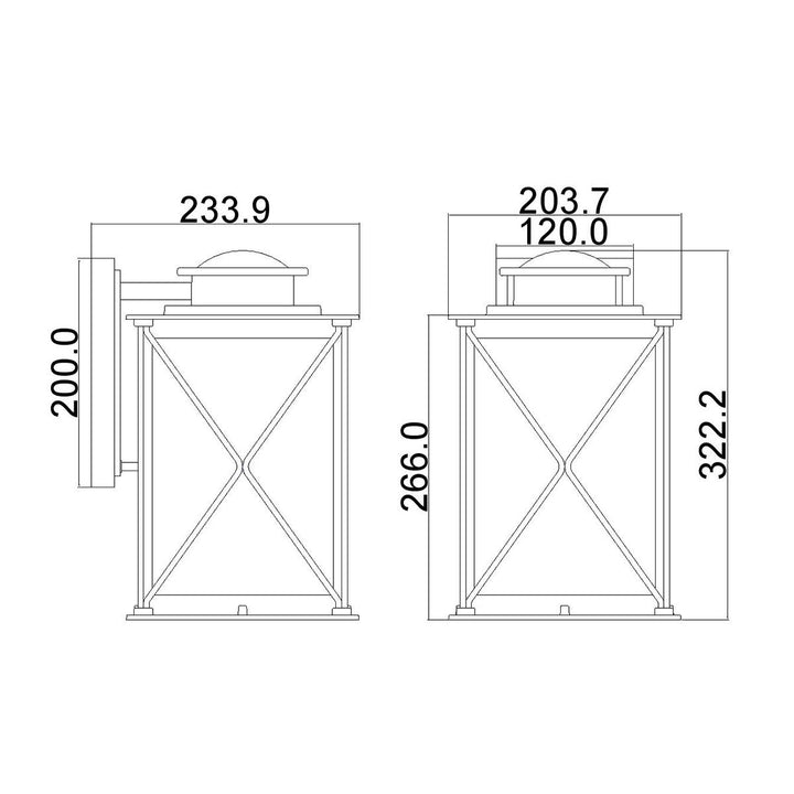 Norlys Argyle 1 Light Medium Outdoor Wall Light  KL-ARGYLE2-M Weathered Zinc