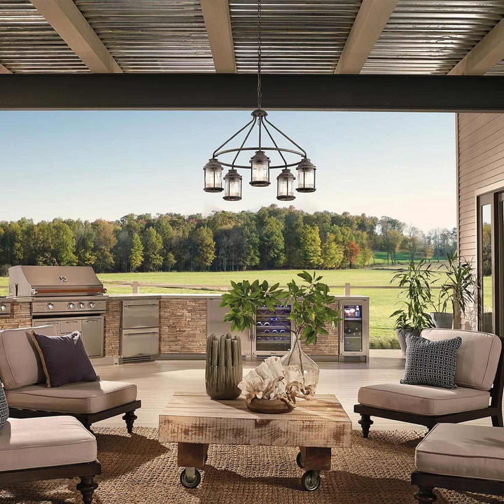 Norlys Ashland Bay 5 Light Outdoor Chandelier  KL-ASHLANDBAY-5P Weathered Zinc