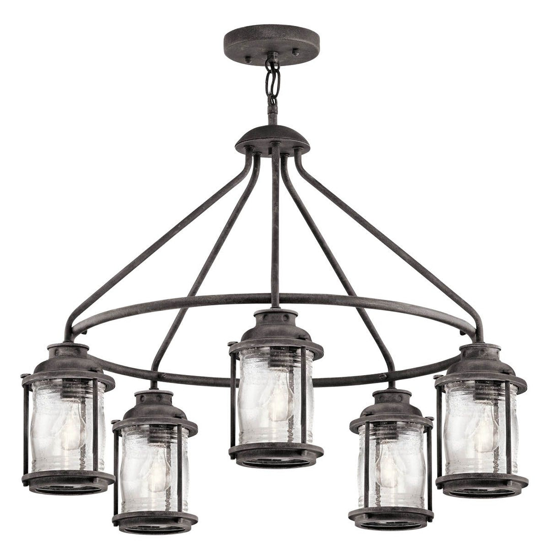 Norlys Ashland Bay 5 Light Outdoor Chandelier  KL-ASHLANDBAY-5P Weathered Zinc