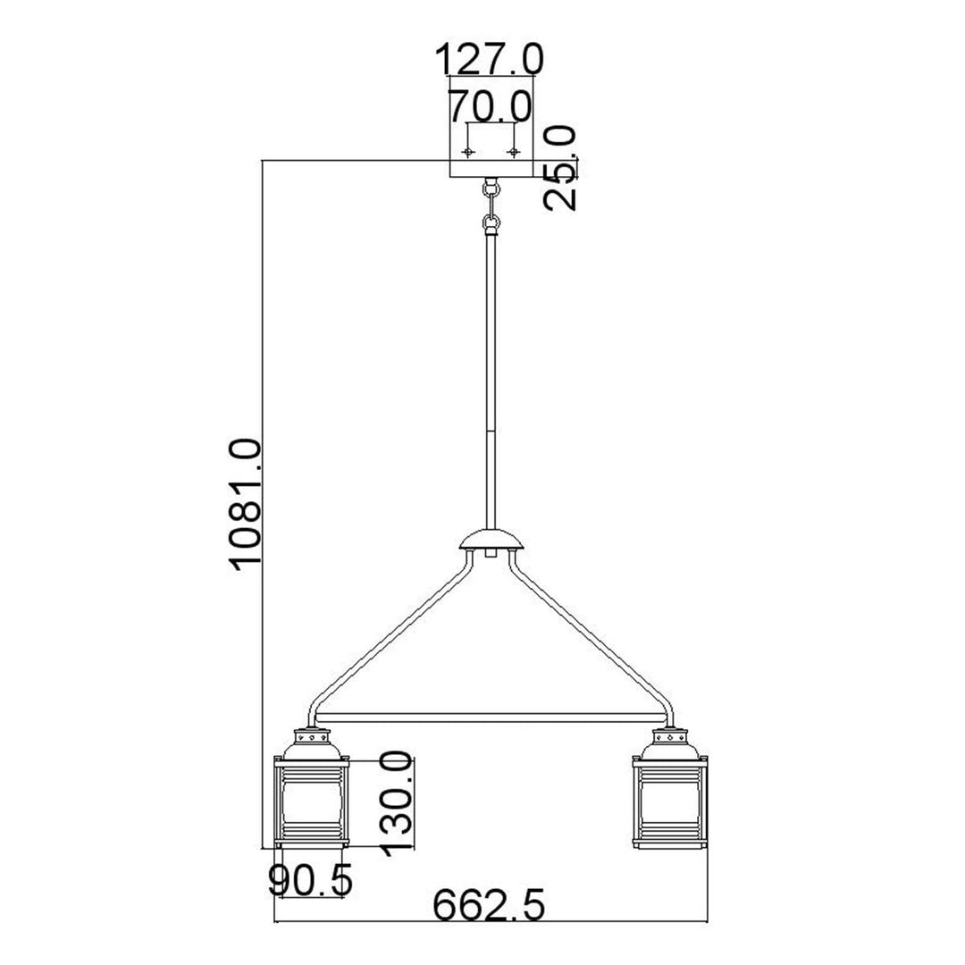 Norlys Ashland Bay 5 Light Outdoor Chandelier  KL-ASHLANDBAY-5P Weathered Zinc