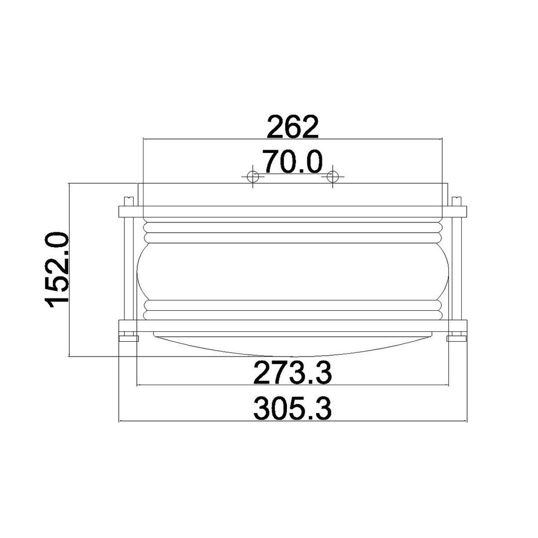 Norlys Ashland Bay 2 Light Outdoor Ceiling Flush KL-ASHLANDBAY-F Weathered Zinc