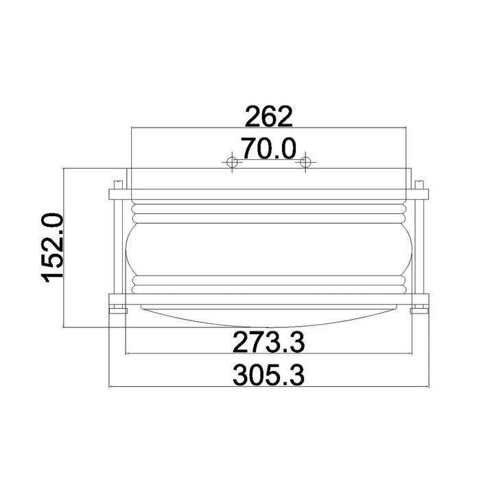 Norlys Ashland Bay 2 Light Outdoor Ceiling Flush KL-ASHLANDBAY-F Weathered Zinc