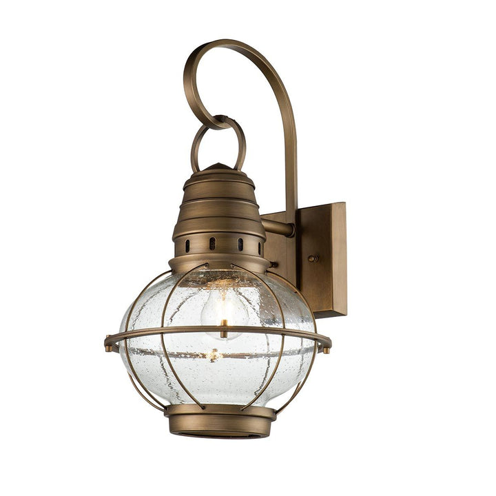 Norlys Bridgepoint 1 Light Large Wall Lantern KL-BRIDGEPOINT-L-NBR Natural Brass