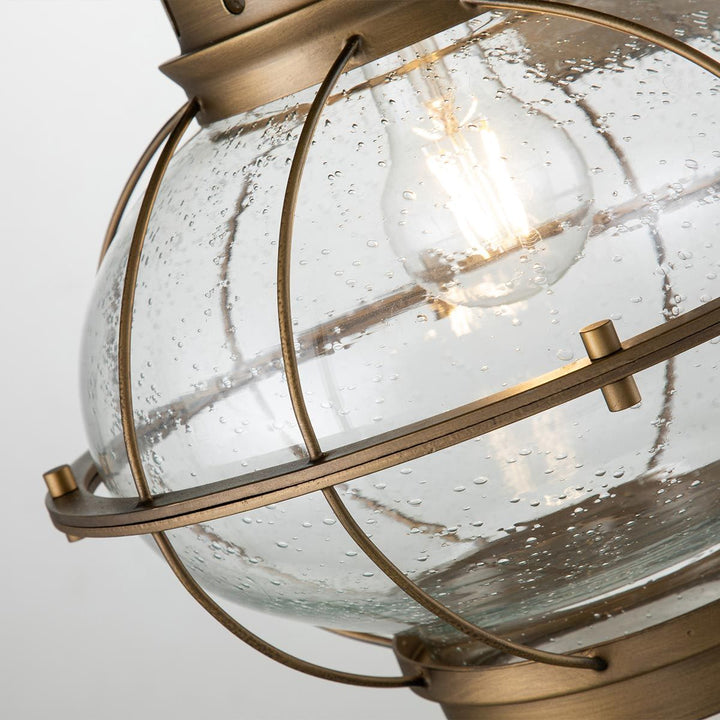Norlys Bridgepoint 1 Light Large Wall Lantern KL-BRIDGEPOINT-L-NBR Natural Brass