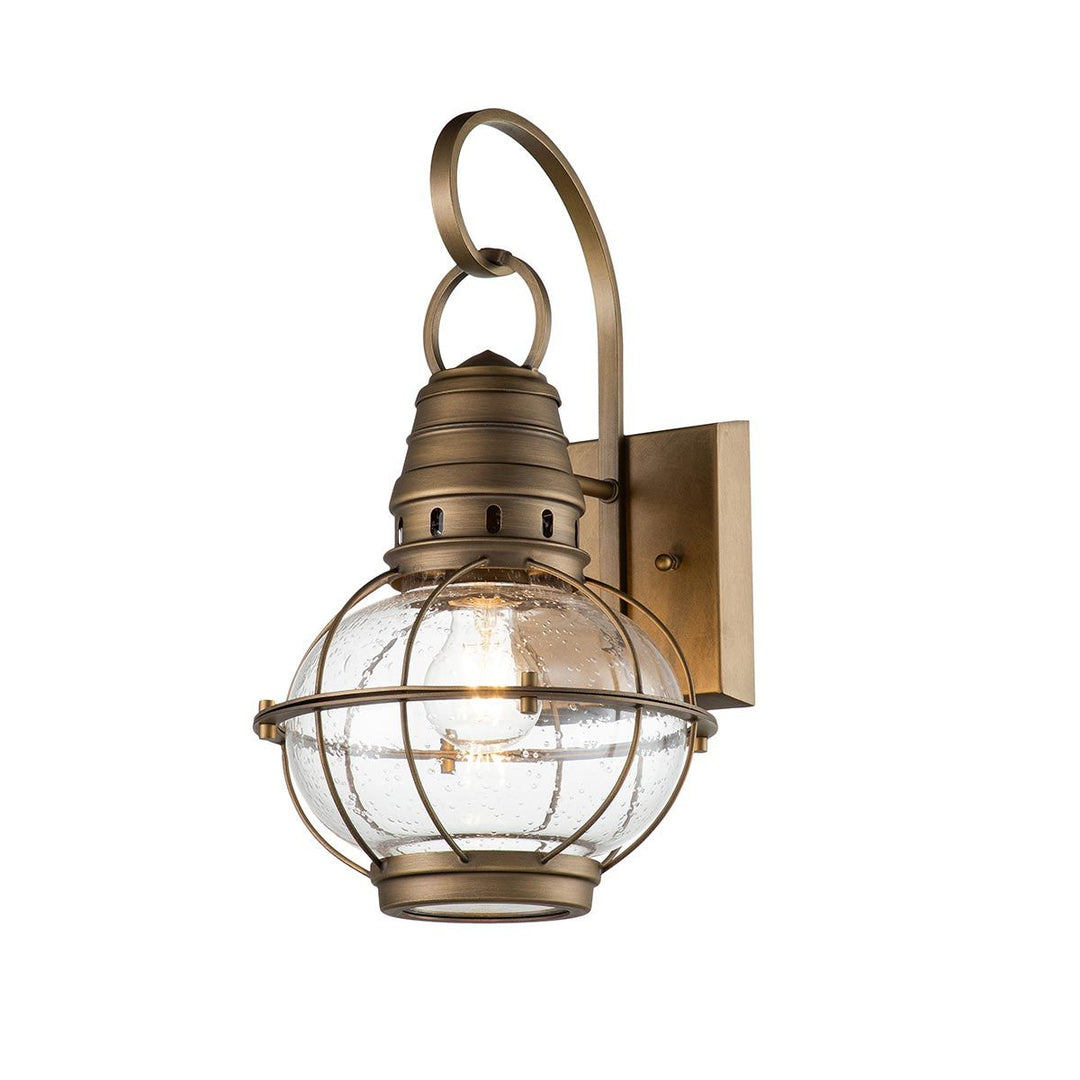 Norlys Bridgepoint 1 Light Medium Wall Lantern KL-BRIDGEPOINT-M-NBR Natural Brass