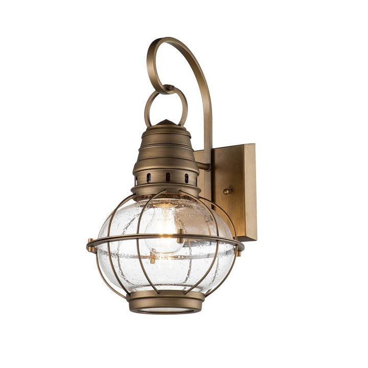 Norlys Bridgepoint 1 Light Medium Wall Lantern KL-BRIDGEPOINT-M-NBR Natural Brass
