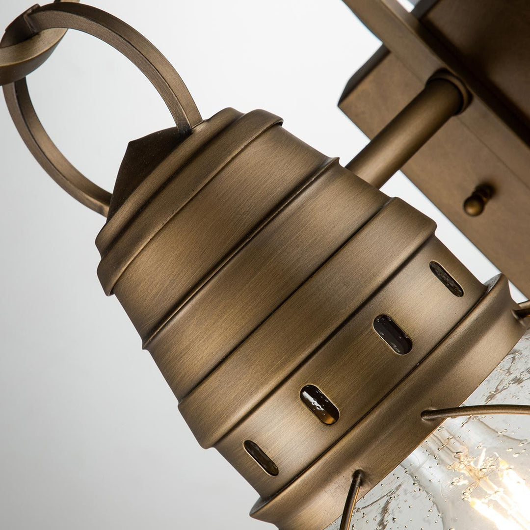 Norlys Bridgepoint 1 Light Medium Wall Lantern KL-BRIDGEPOINT-M-NBR Natural Brass