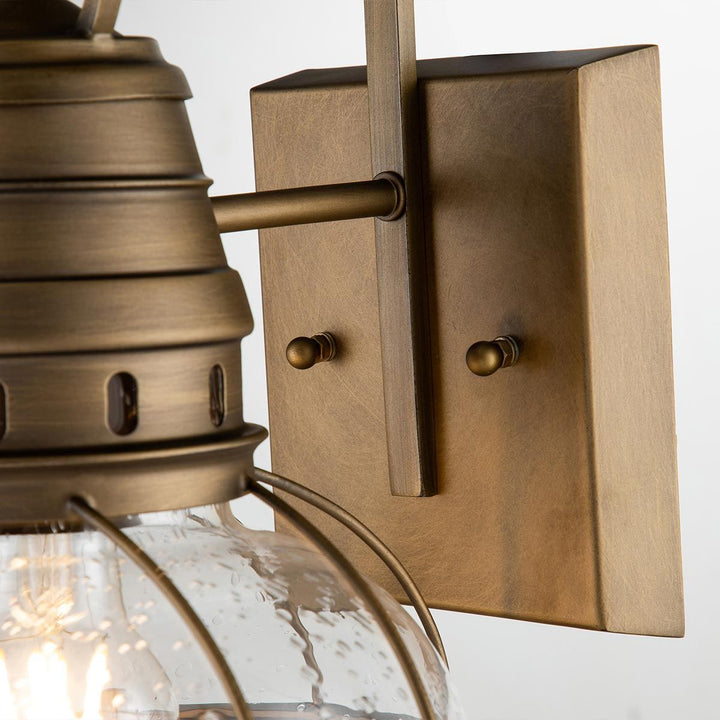 Norlys Bridgepoint 1 Light Medium Wall Lantern KL-BRIDGEPOINT-M-NBR Natural Brass