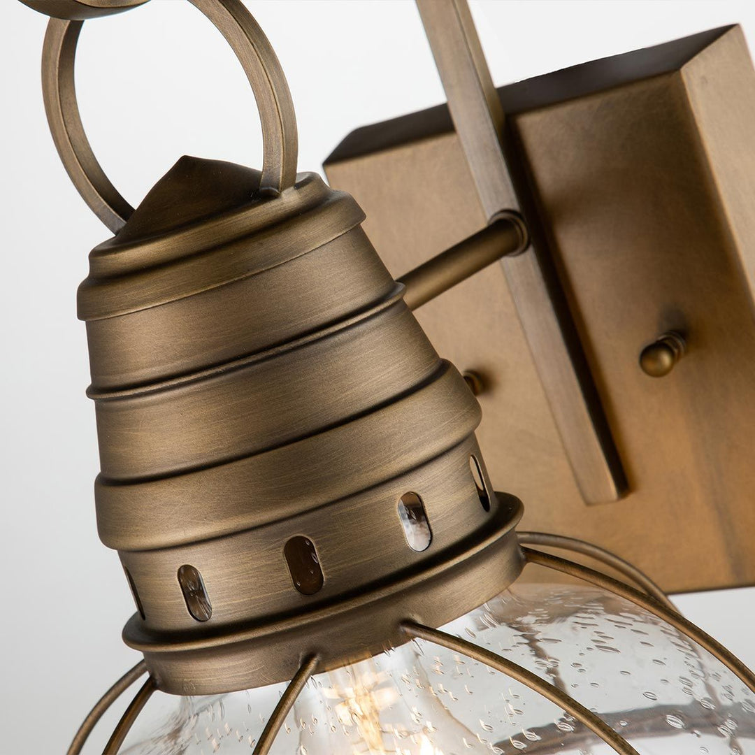 Norlys Bridgepoint 1 Light Medium Wall Lantern KL-BRIDGEPOINT-M-NBR Natural Brass