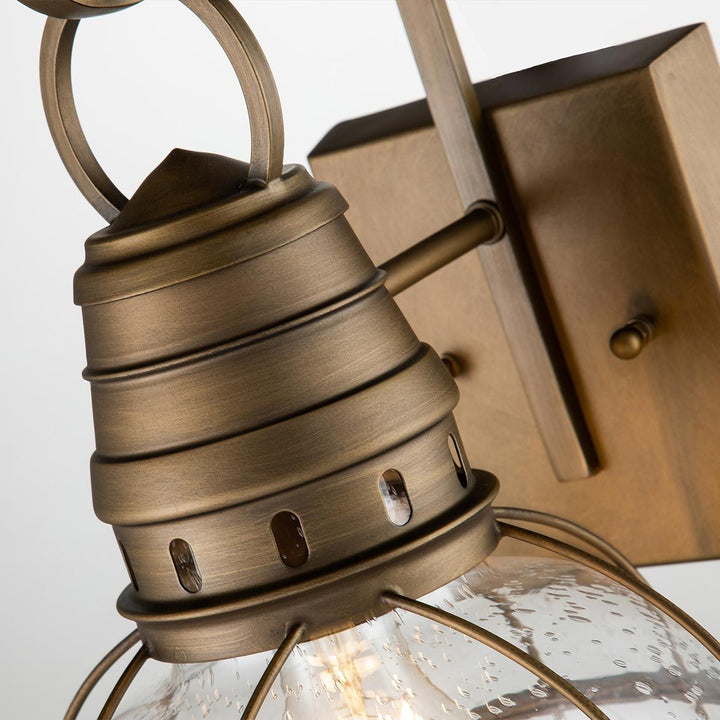 Norlys Bridgepoint 1 Light Medium Wall Lantern KL-BRIDGEPOINT-M-NBR Natural Brass