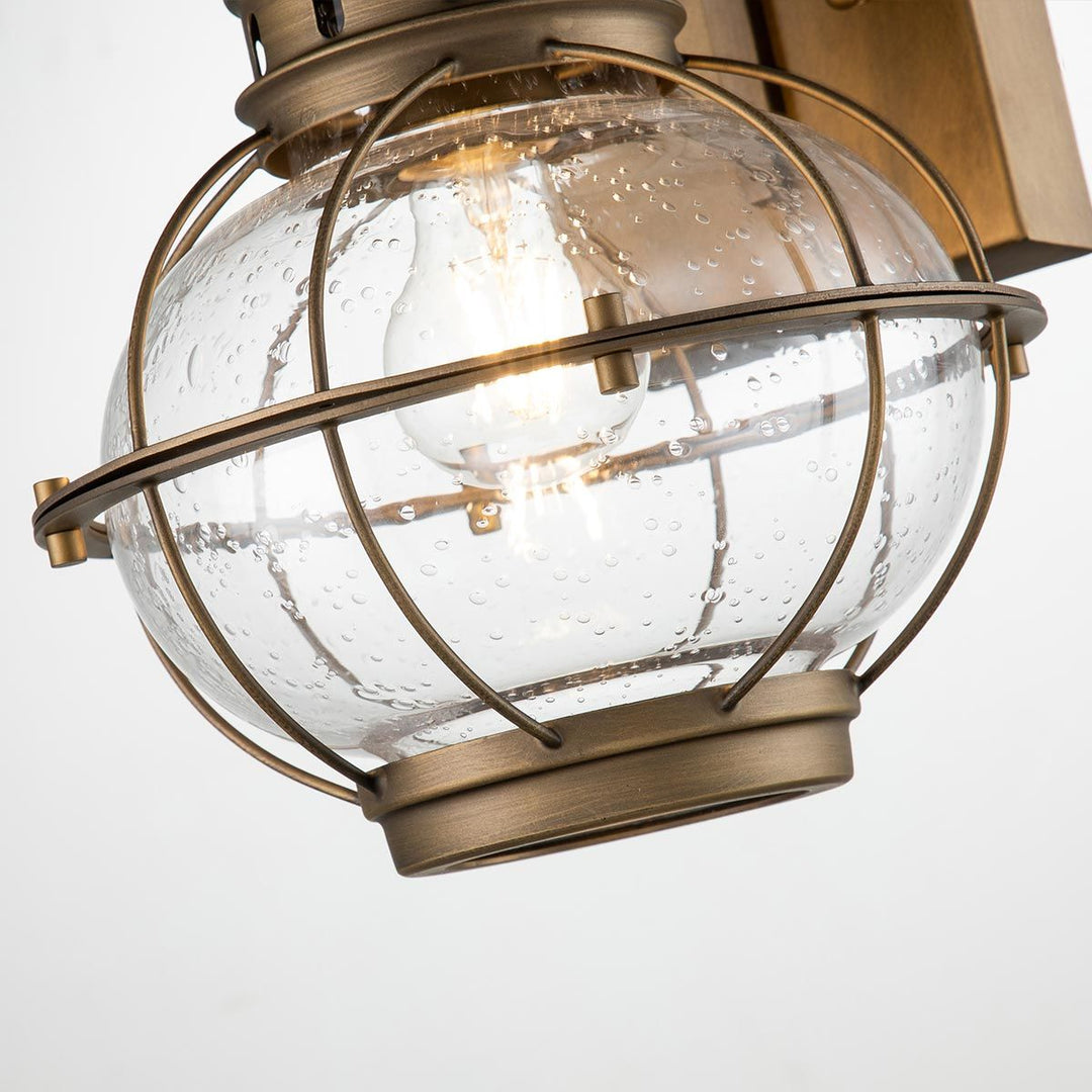 Norlys Bridgepoint 1 Light Medium Wall Lantern KL-BRIDGEPOINT-M-NBR Natural Brass
