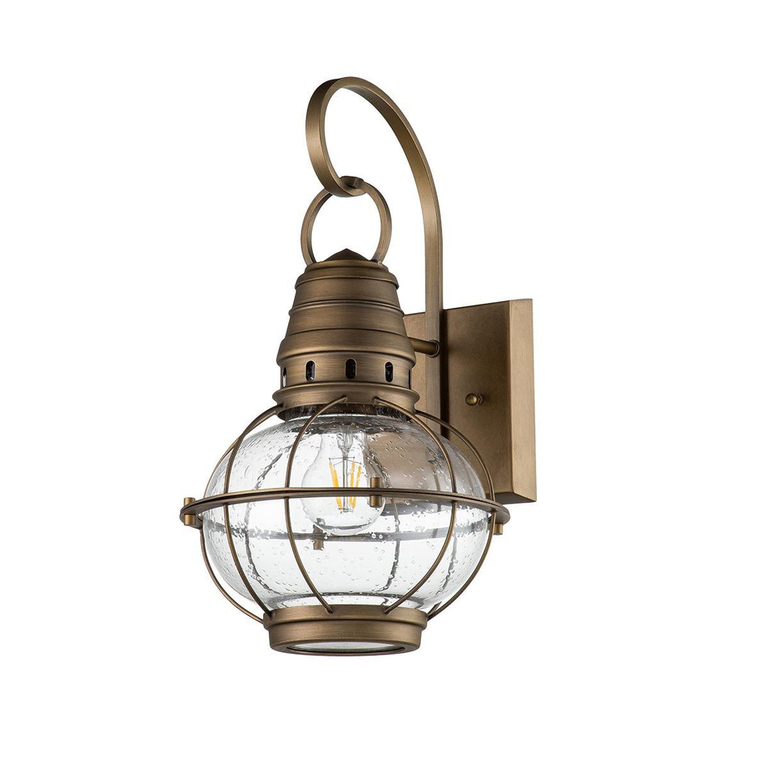Norlys Bridgepoint 1 Light Medium Wall Lantern KL-BRIDGEPOINT-M-NBR Natural Brass