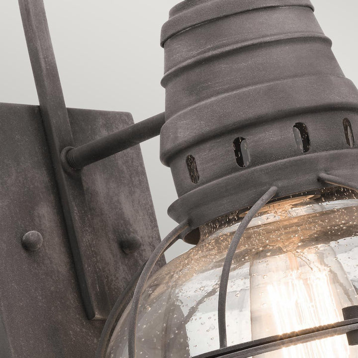 Norlys Bridgepoint 1 Light Medium Wall Lantern KL-BRIDGEPOINT-M Weathered Zinc