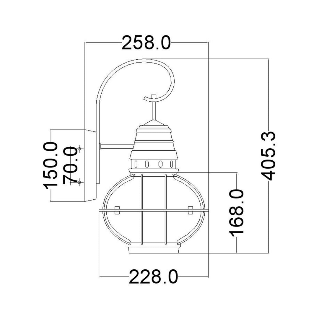 Norlys Bridgepoint 1 Light Medium Wall Lantern KL-BRIDGEPOINT-M Weathered Zinc
