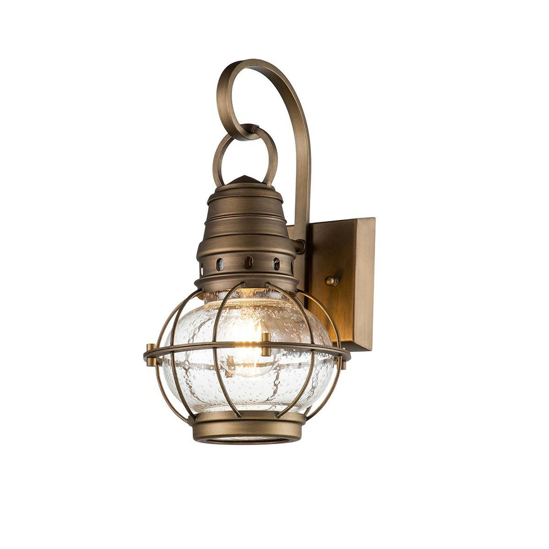Norlys Bridgepoint 1 Light Small Wall Lantern KL-BRIDGEPOINT-S-NBR Natural Brass
