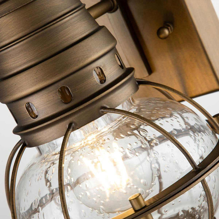 Norlys Bridgepoint 1 Light Small Wall Lantern KL-BRIDGEPOINT-S-NBR Natural Brass