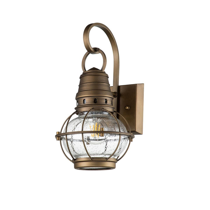 Norlys Bridgepoint 1 Light Small Wall Lantern KL-BRIDGEPOINT-S-NBR Natural Brass