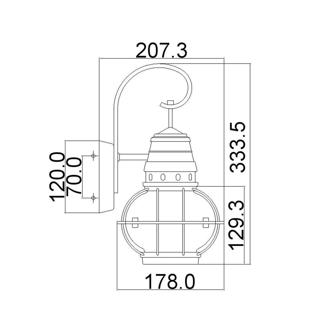 Norlys Bridgepoint 1 Light Small Wall Lantern KL-BRIDGEPOINT-S Weathered Zinc