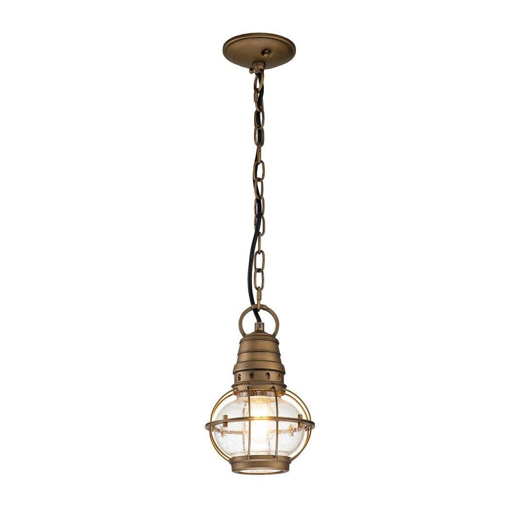 Norlys Bridgepoint 1 Light Small Chain Lantern KL-BRIDGEPOINT8S-NBR Natural Brass
