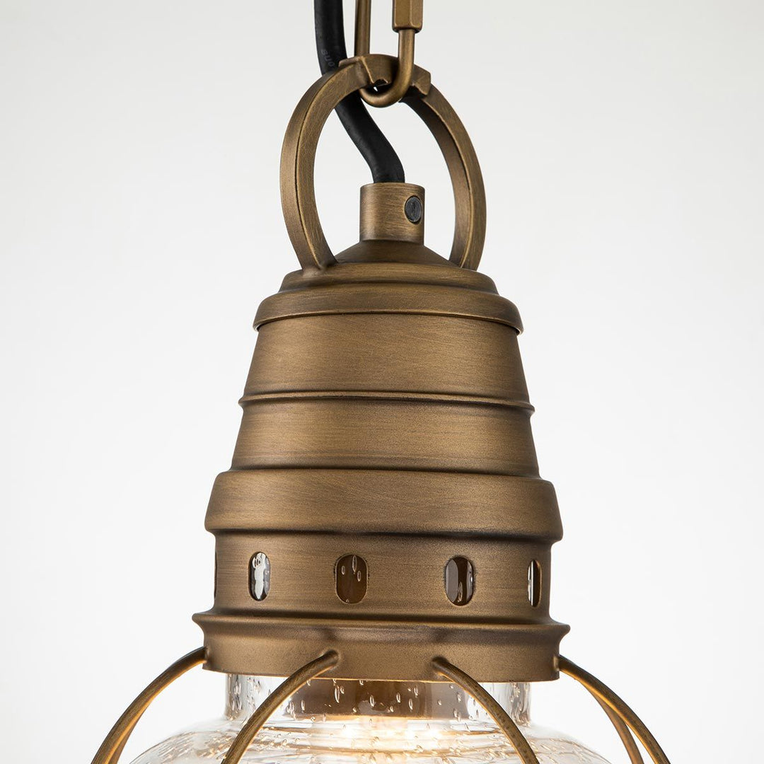 Norlys Bridgepoint 1 Light Small Chain Lantern KL-BRIDGEPOINT8S-NBR Natural Brass