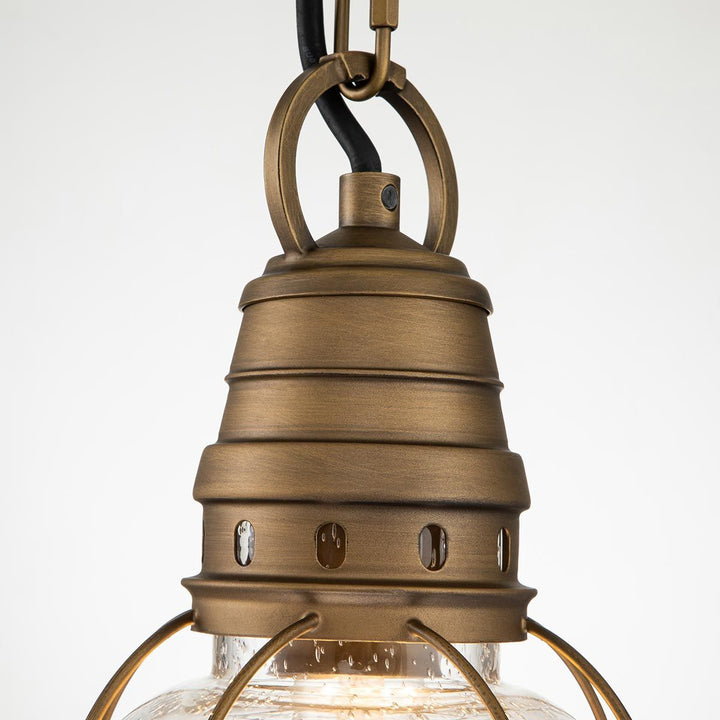 Norlys Bridgepoint 1 Light Small Chain Lantern KL-BRIDGEPOINT8S-NBR Natural Brass