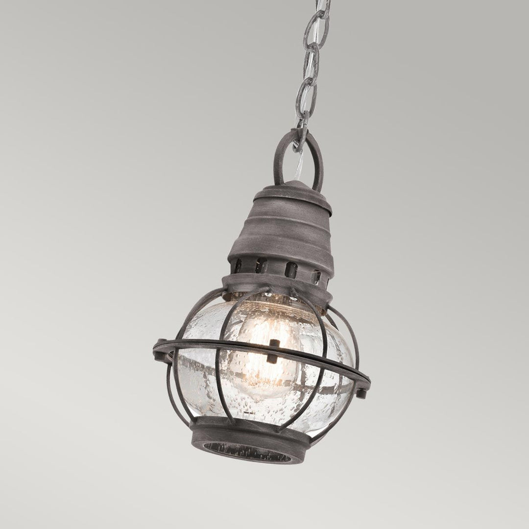 Norlys Bridge Point 1 Light Small Chain Lantern KL-BRIDGEPOINT8S Weathered Zinc
