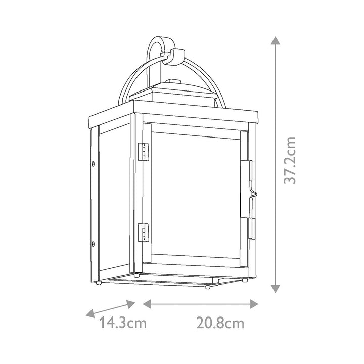 Norlys Carlson 2 Light Wall Lantern KL-CARLSON-M-RZ Rubbed Bronze