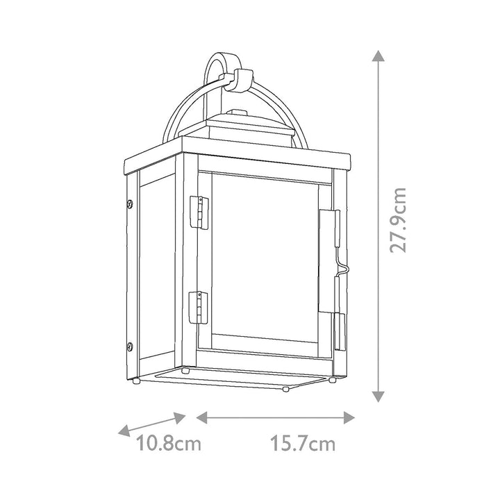 Norlys Carlson 1 Light Wall Lantern KL-CARLSON-S-RZ Rubbed Bronze