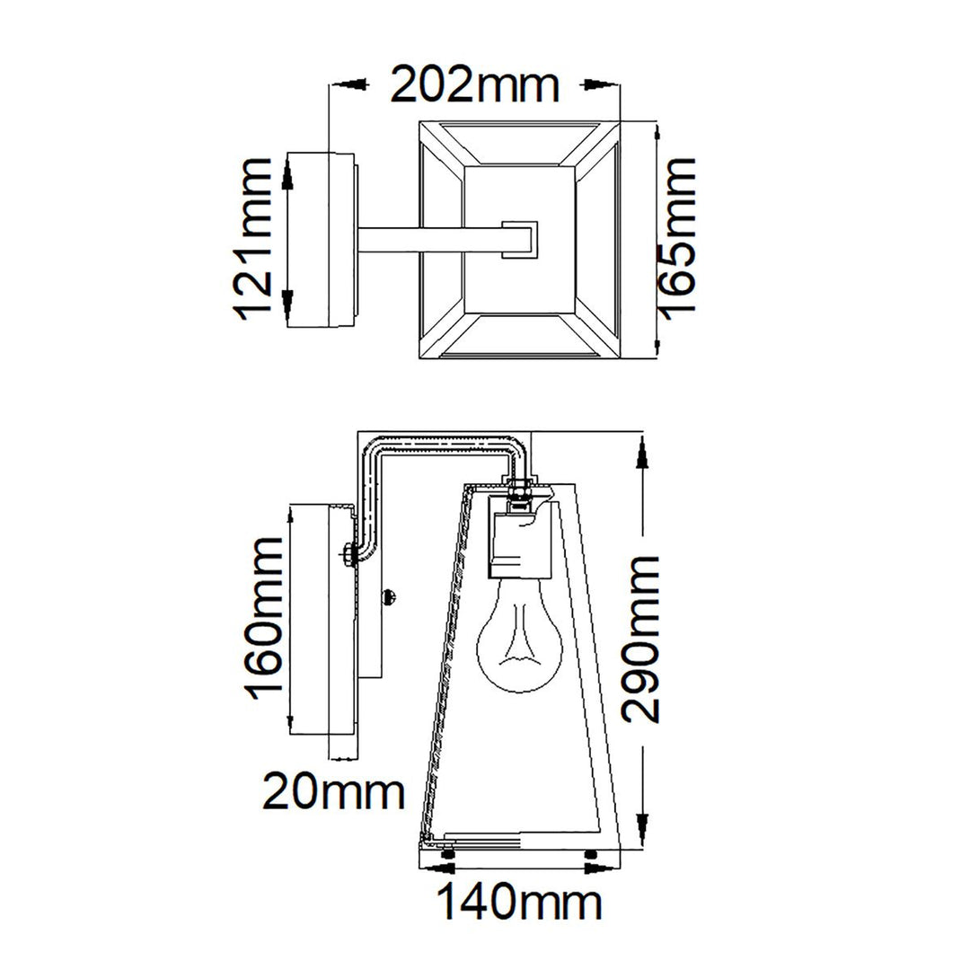 Norlys Delison 1 Light Wall Lantern - Small KL-DELISON-S-RZ Rubbed Bronze