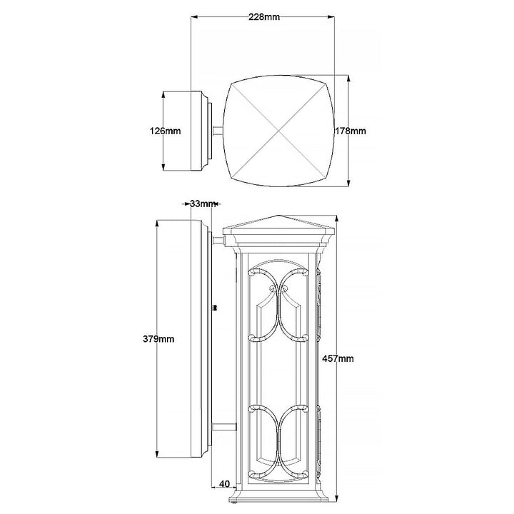 Norlys Franceasi 1 Light Medium Wall Lantern KL-FRANCEASI-M Olde Bronze