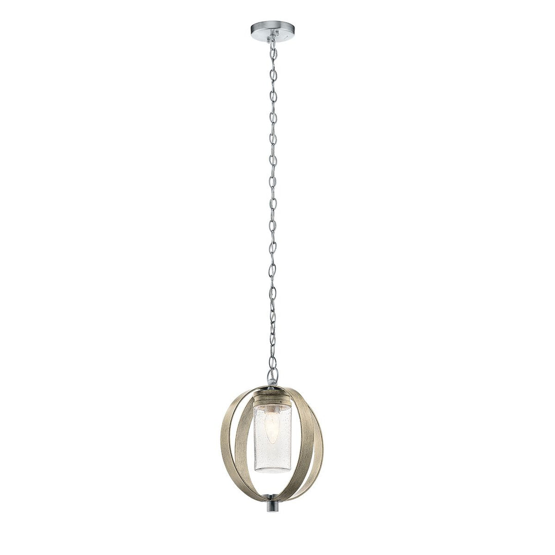 Norlys Grand Bank 1 Light Outdoor Pendant  KL-GRAND-BANK-P-DAG Distressed Antique Grey & Brushed Aluminium