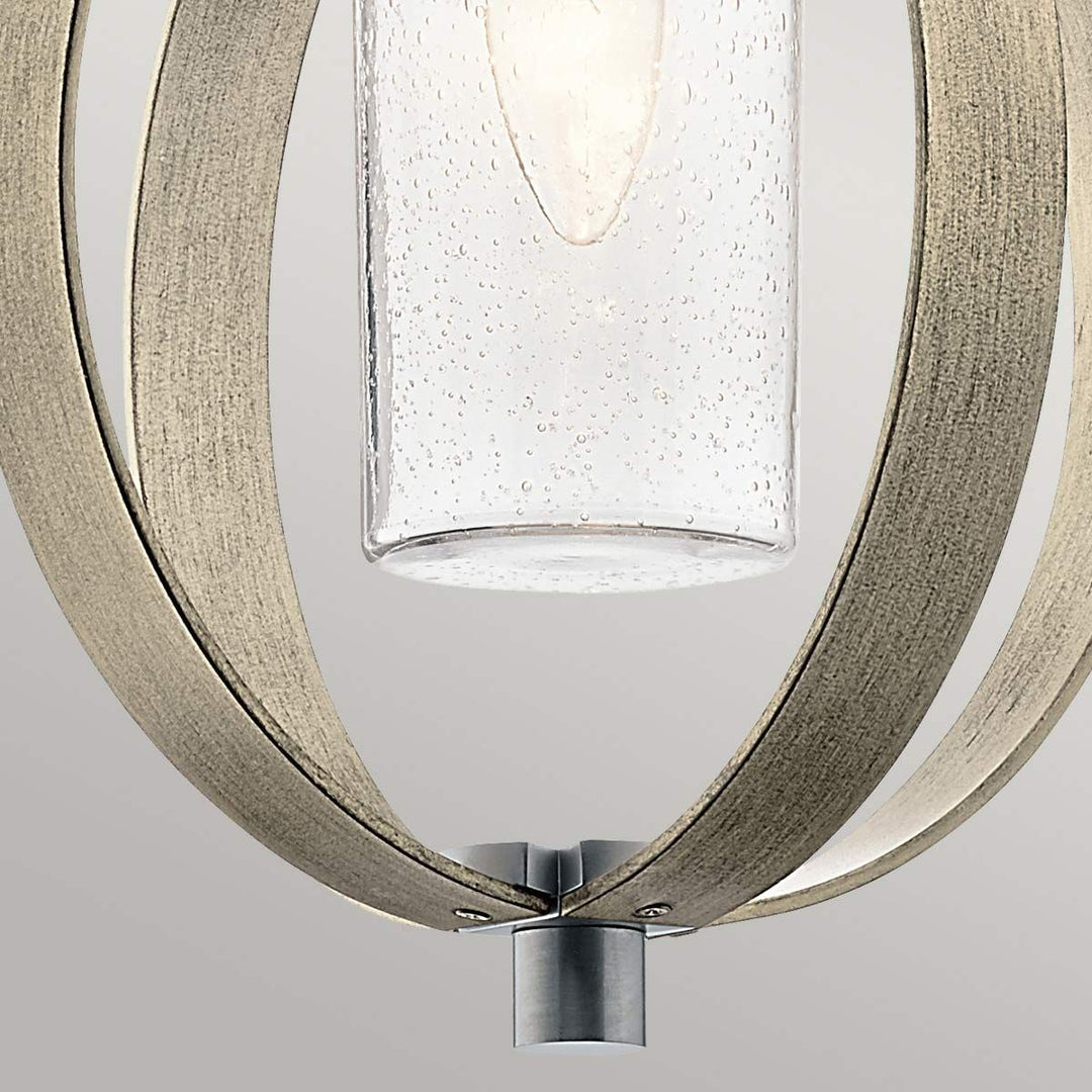 Norlys Grand Bank 1 Light Outdoor Pendant  KL-GRAND-BANK-P-DAG Distressed Antique Grey & Brushed Aluminium