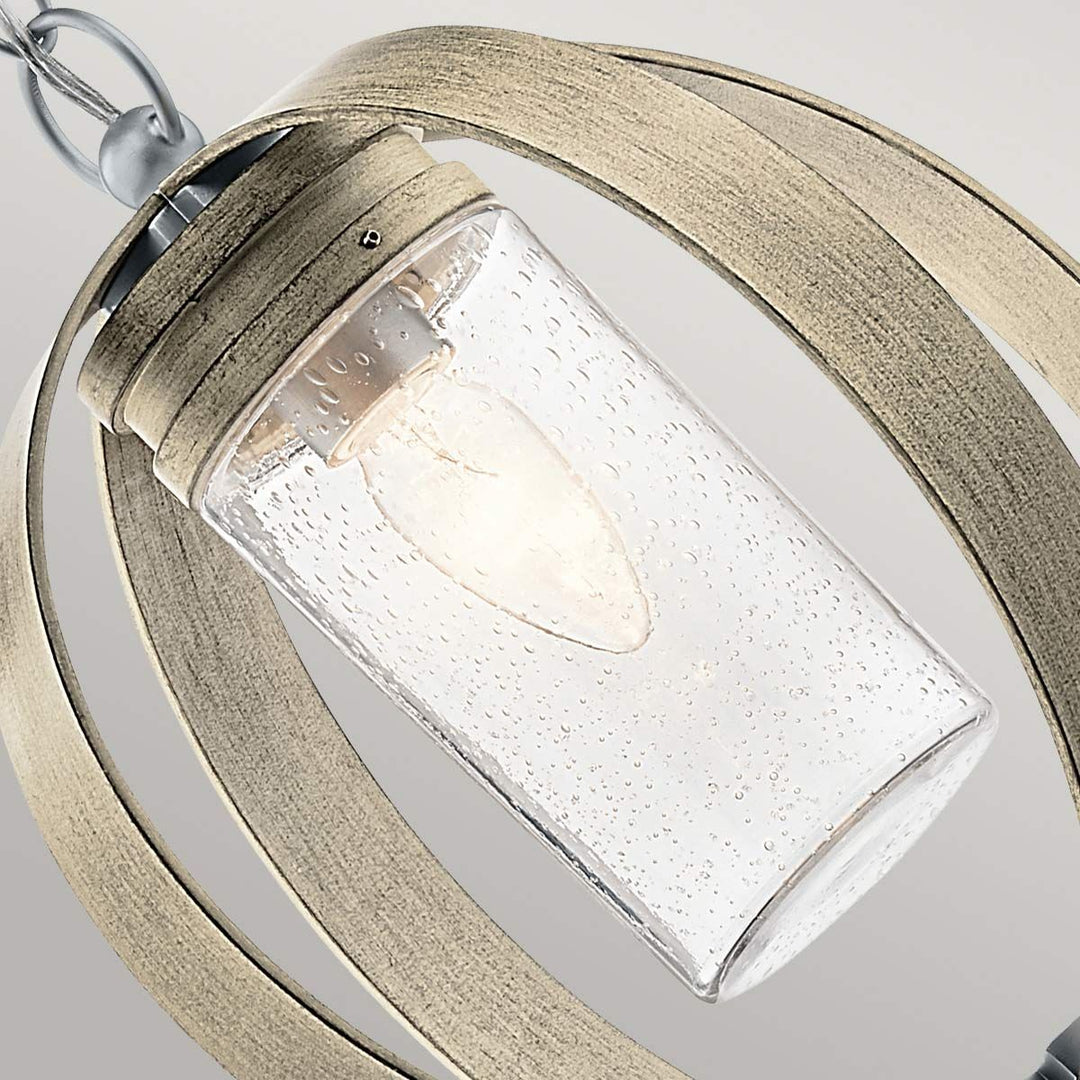 Norlys Grand Bank 1 Light Outdoor Pendant  KL-GRAND-BANK-P-DAG Distressed Antique Grey & Brushed Aluminium