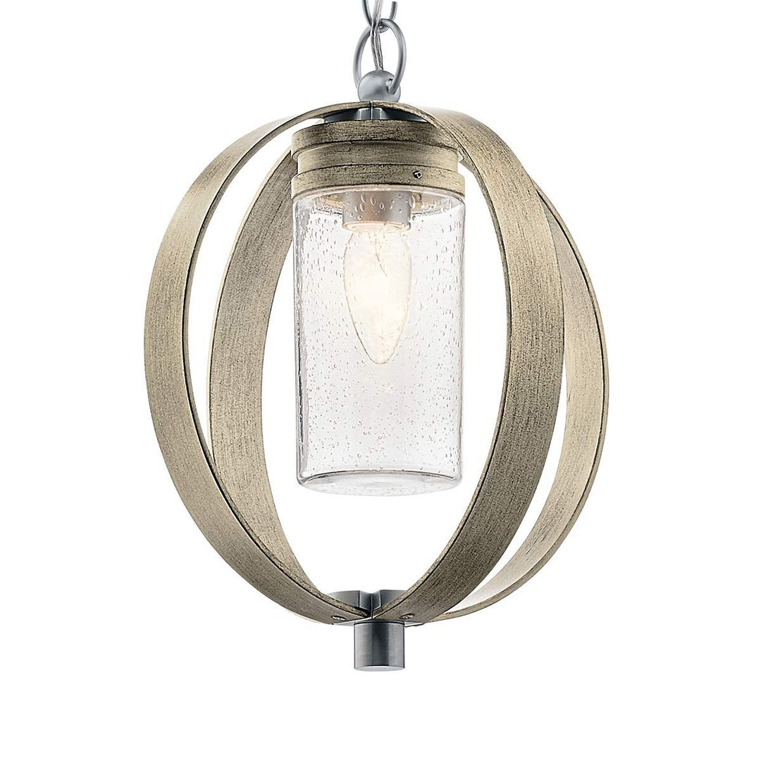Norlys Grand Bank 1 Light Outdoor Pendant  KL-GRAND-BANK-P-DAG Distressed Antique Grey & Brushed Aluminium