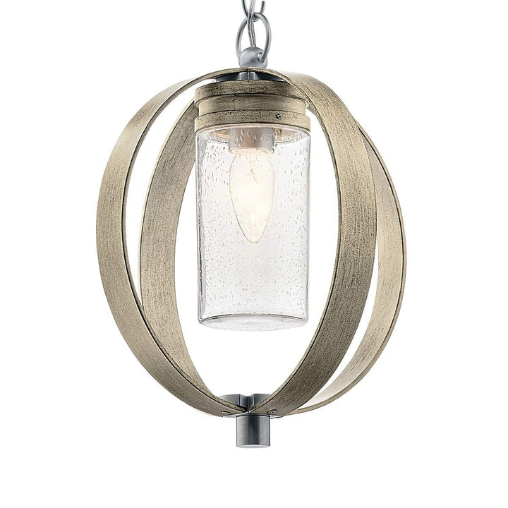 Norlys Grand Bank 1 Light Outdoor Pendant  KL-GRAND-BANK-P-DAG Distressed Antique Grey & Brushed Aluminium