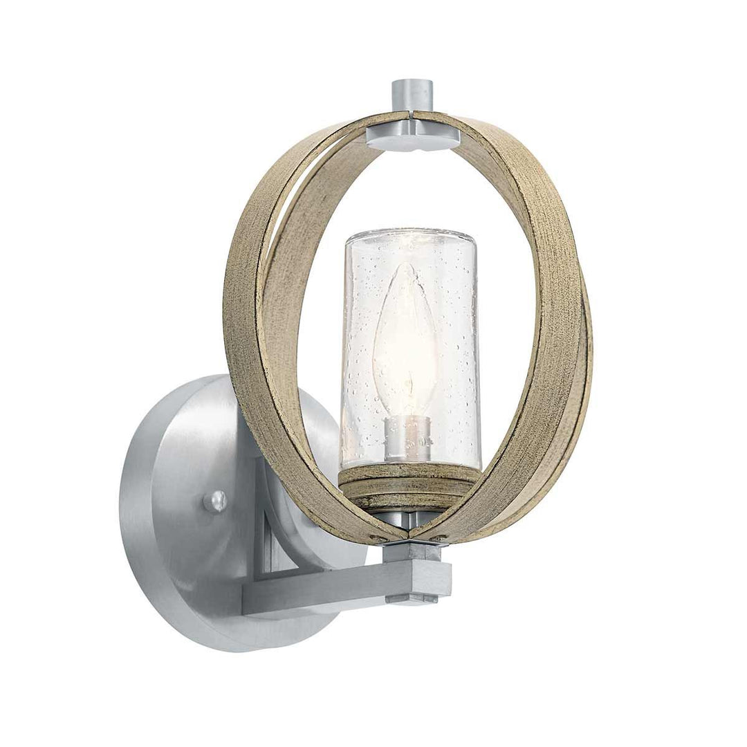 Norlys Grand Bank 1 Light Outdoor Wall Light KL-GRAND-BANK1-DAG Distressed Antique Grey & Brushed Aluminium