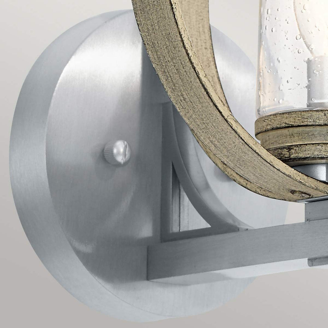 Norlys Grand Bank 1 Light Outdoor Wall Light KL-GRAND-BANK1-DAG Distressed Antique Grey & Brushed Aluminium