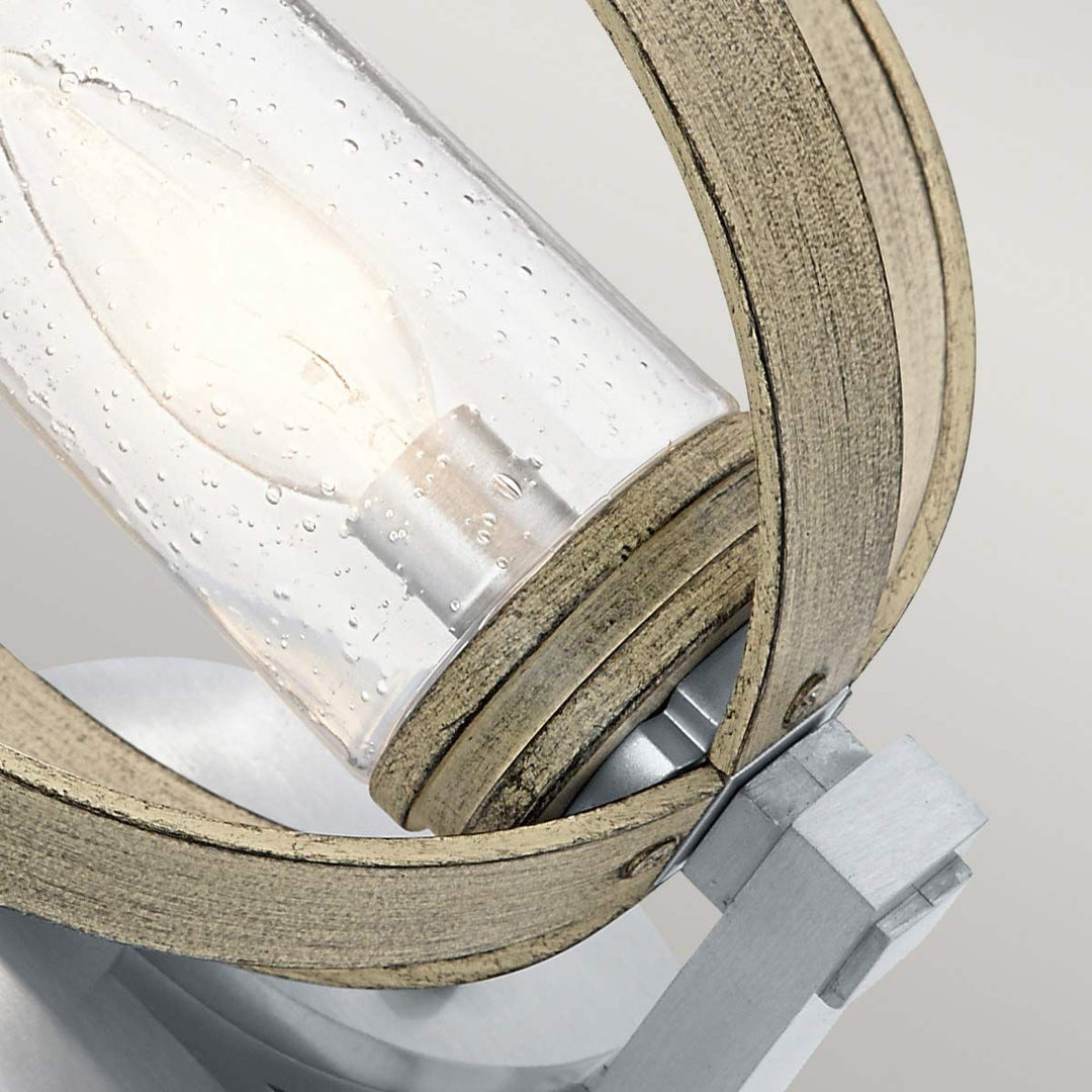Norlys Grand Bank 1 Light Outdoor Wall Light KL-GRAND-BANK1-DAG Distressed Antique Grey & Brushed Aluminium