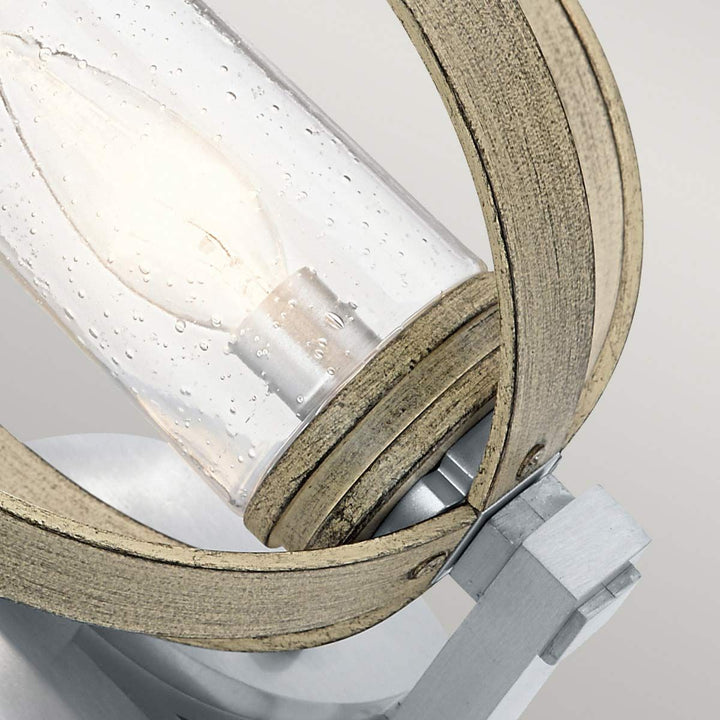 Norlys Grand Bank 1 Light Outdoor Wall Light KL-GRAND-BANK1-DAG Distressed Antique Grey & Brushed Aluminium