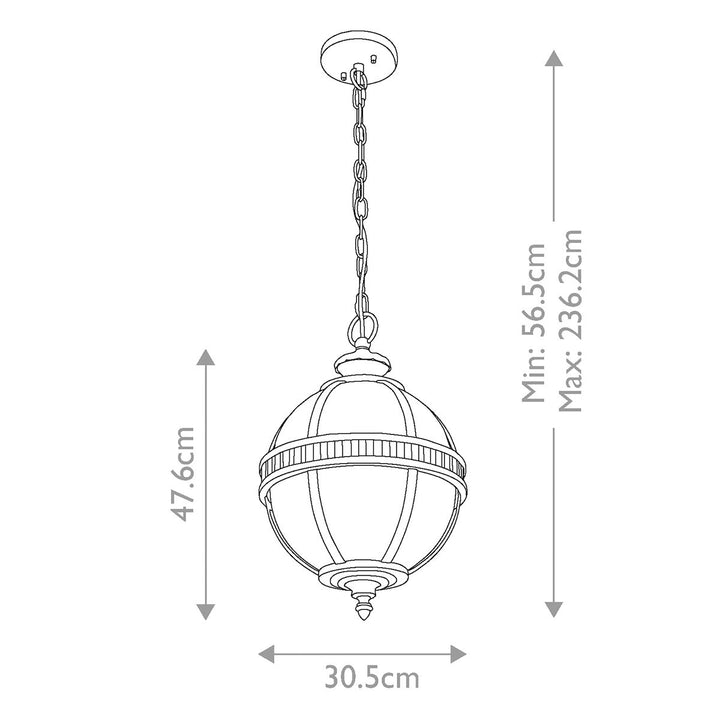 Norlys Halleron 3 Light Chain Lantern  KL-HALLERON-8M Londonderry