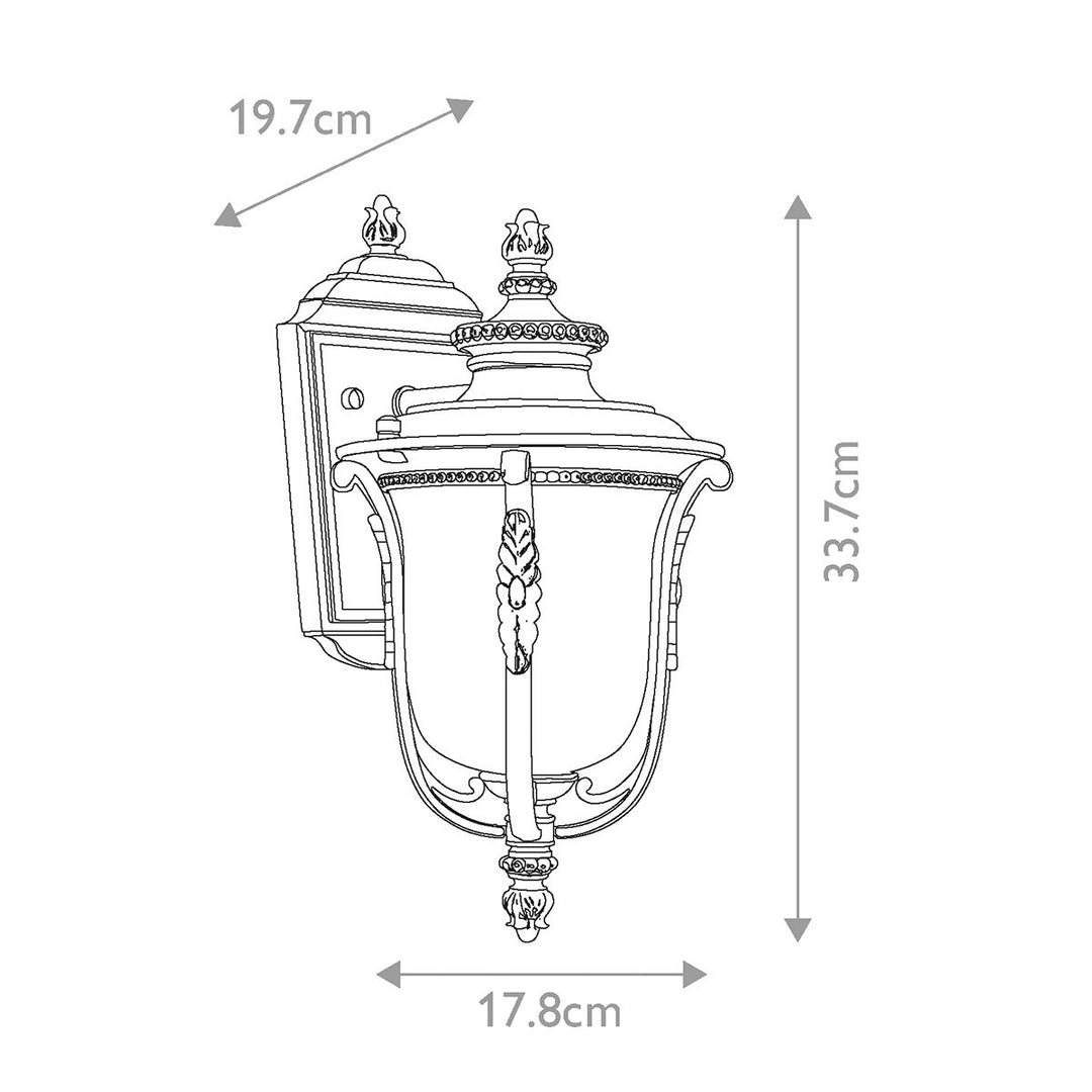 Norlys Luverne 1 Light Small Wall Lantern KL-LUVERNE2-S Rubbed Bronze