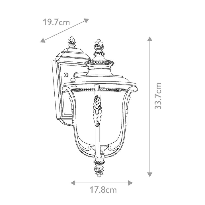Norlys Luverne 1 Light Small Wall Lantern KL-LUVERNE2-S Rubbed Bronze