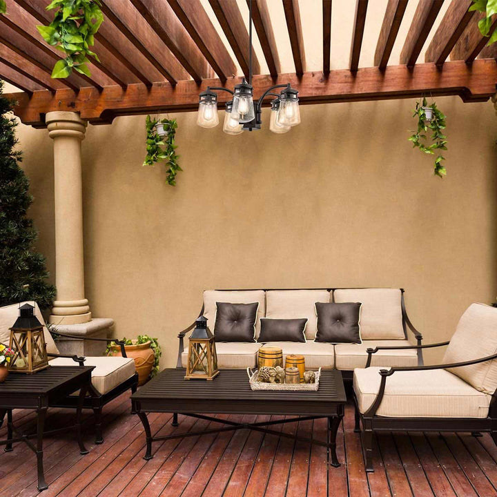 Norlys Lyndon 5 Light Outdoor Chandelier KL-LYNDON-5P-AZ Architectural Bronze