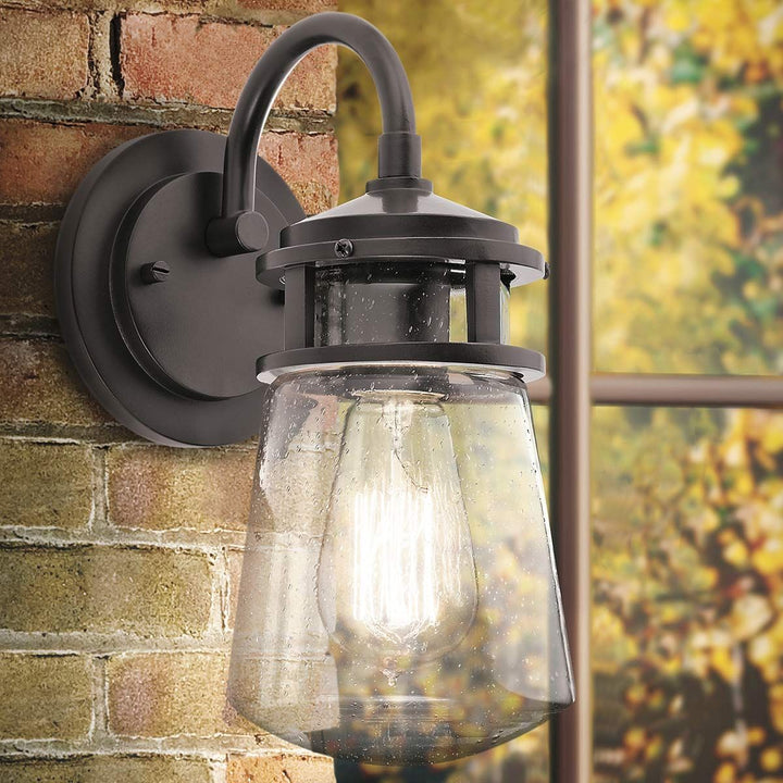 Norlys Lyndon 1 Light Medium Wall Lantern KL-LYNDON2-M-AZ Architectural Bronze