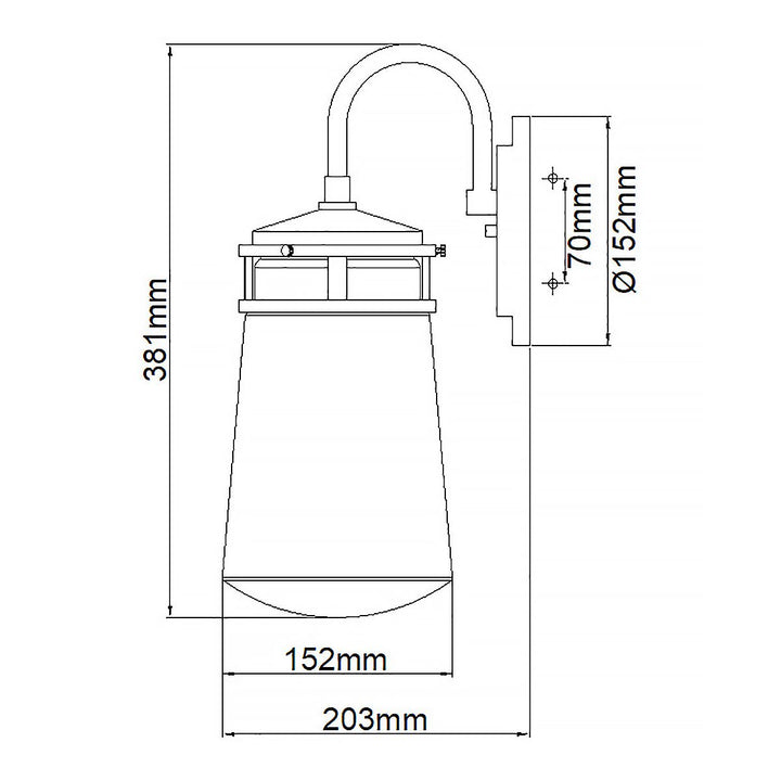 Norlys Lyndon 1 Light Medium Wall Lantern KL-LYNDON2-M-AZ Architectural Bronze