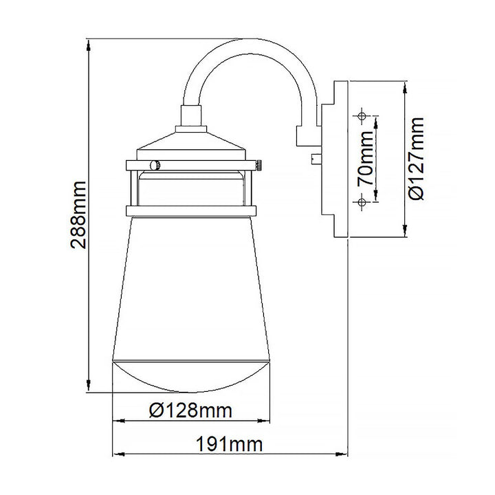 Norlys Lyndon 1 Light Small Wall Lantern KL-LYNDON2-S-AZ Architectural Bronze